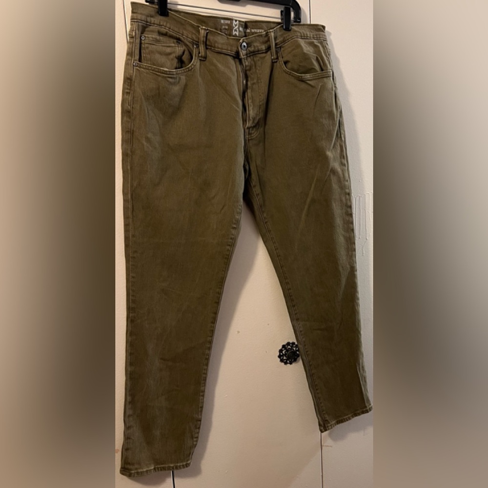 MENS MUTUAL WEAVE JEANS OLIVE (36/34)